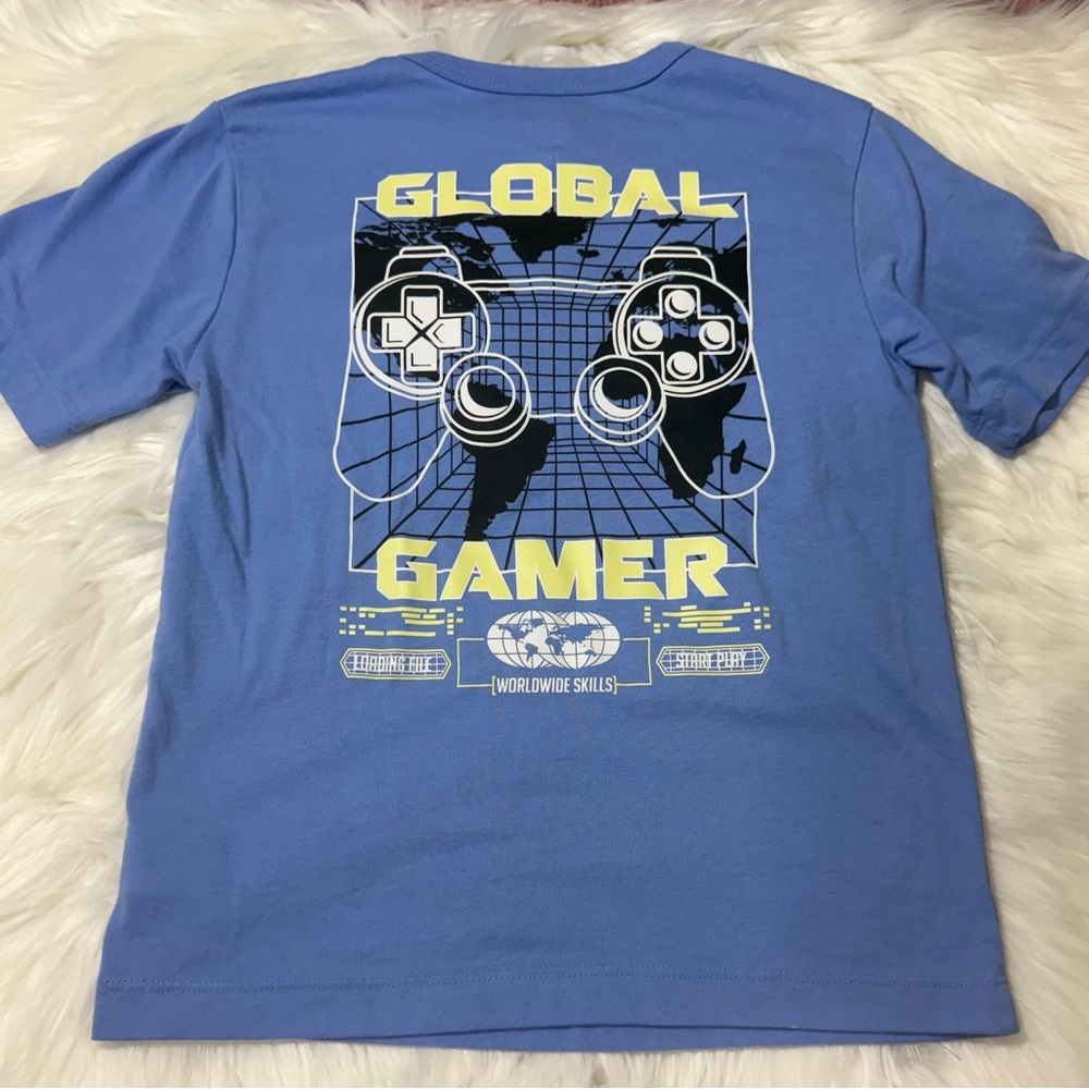 Wonder Nation Youth Boy Size Small (6-7) Blue Gamer Graphic Shirt - Picture 10 of 12